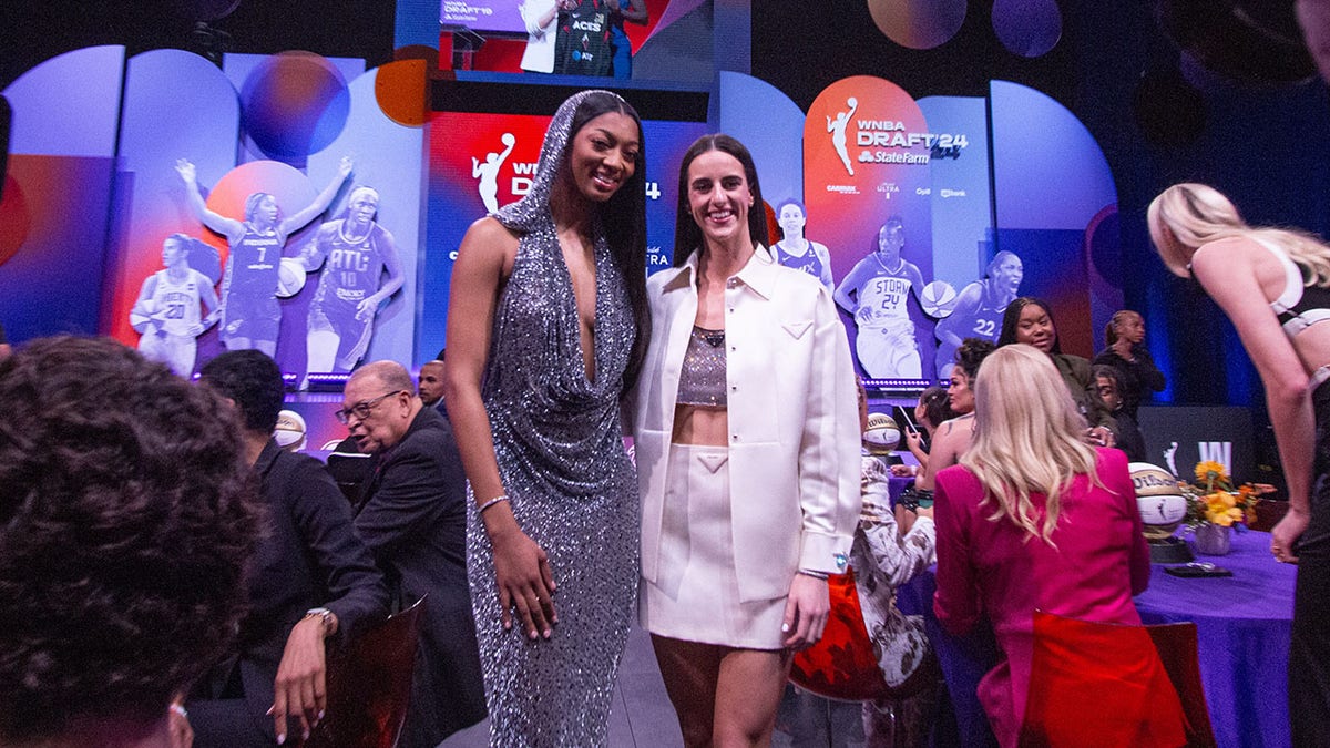 Caitlin Clark and Angel Reese at the WNBA Draft