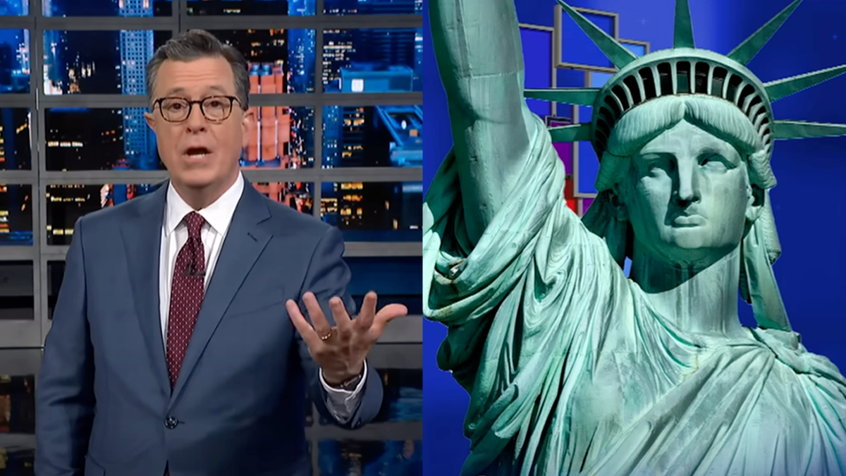 Colbert references Statue of liberty poem