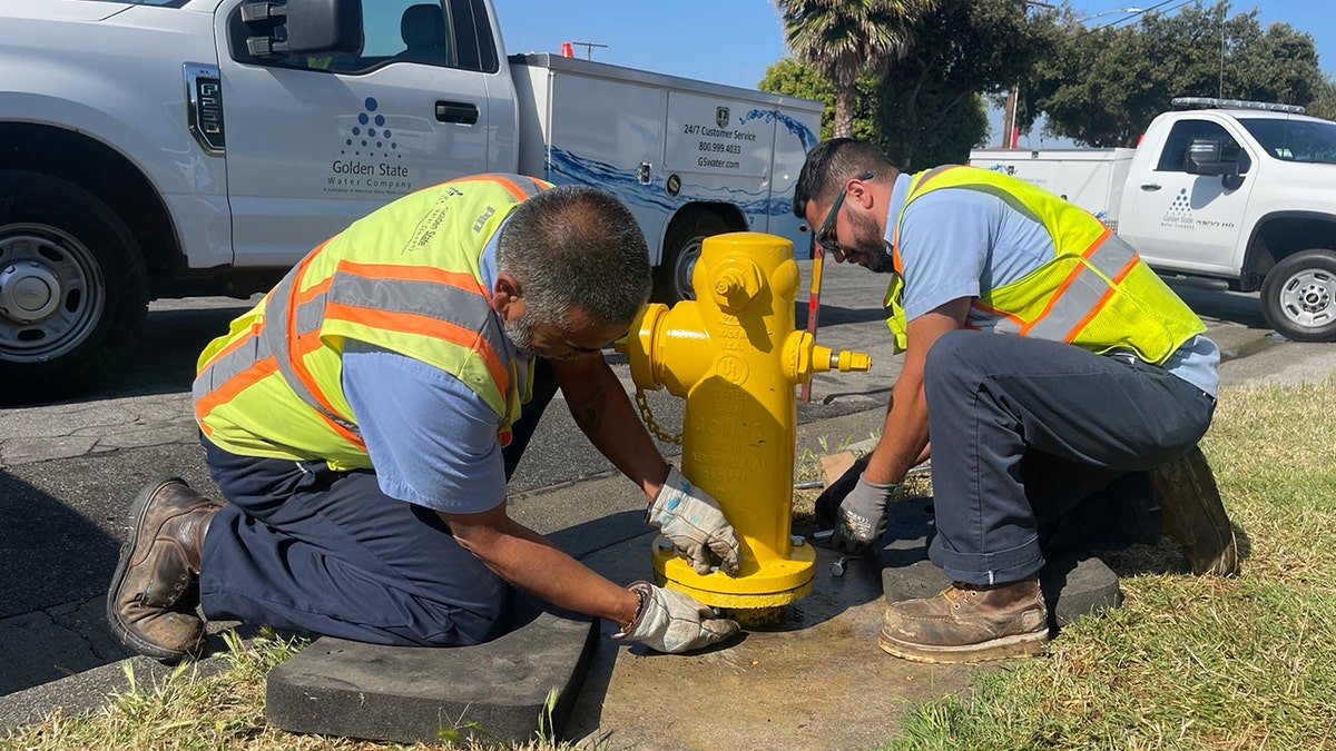 Crews replace stolen fire hydrant