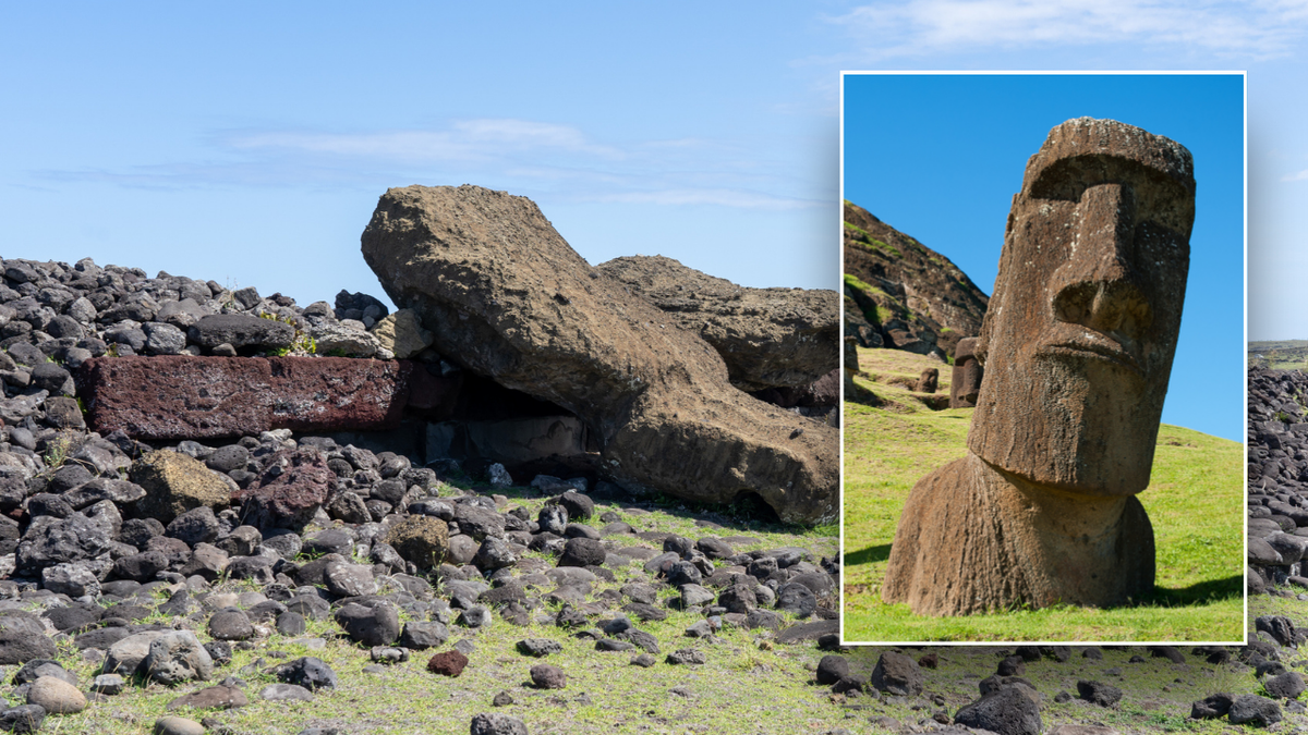 Easter Island head split picture