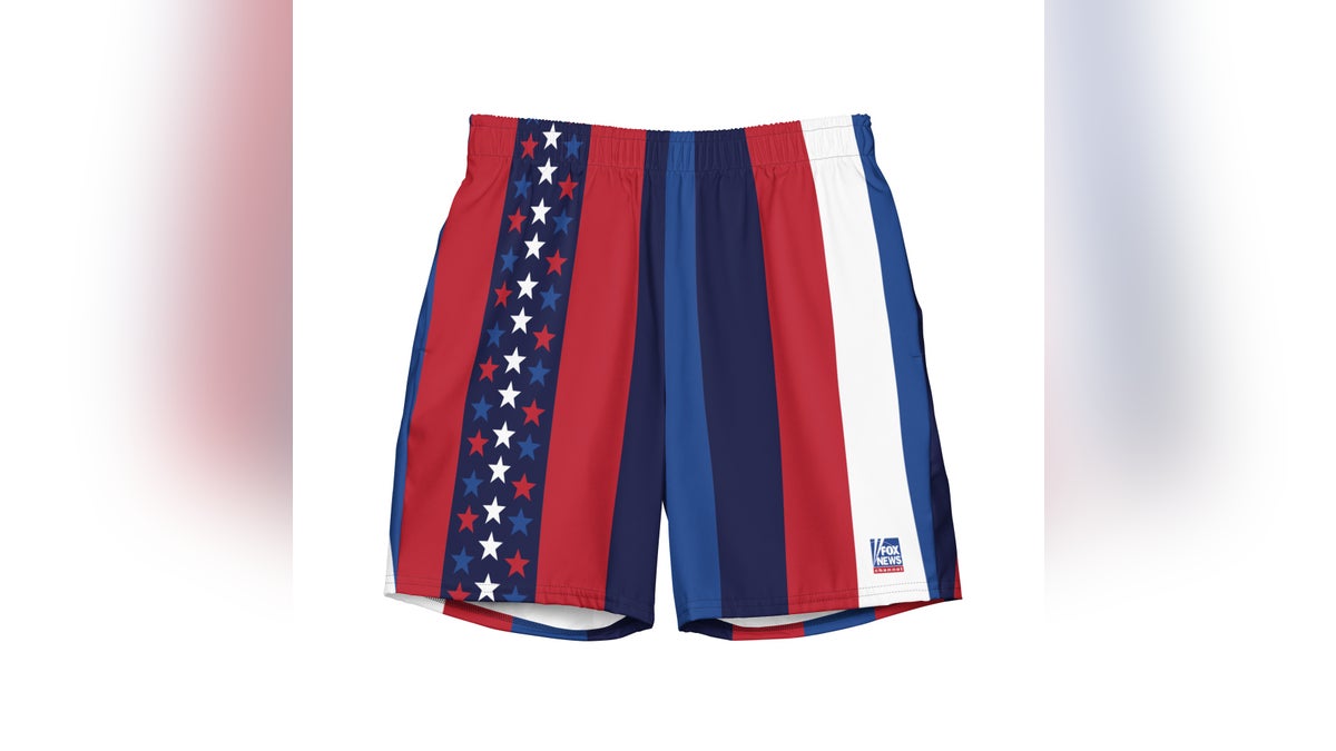 Need a new pair of swim trunks? Grab a red, white and blue one from the Fox News Shop.
