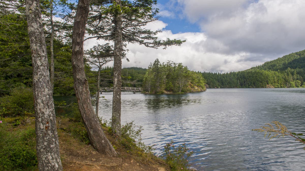View of Cascade Lake in Moran State Park on Orcas Island in the San Juan Islands in Washington State
