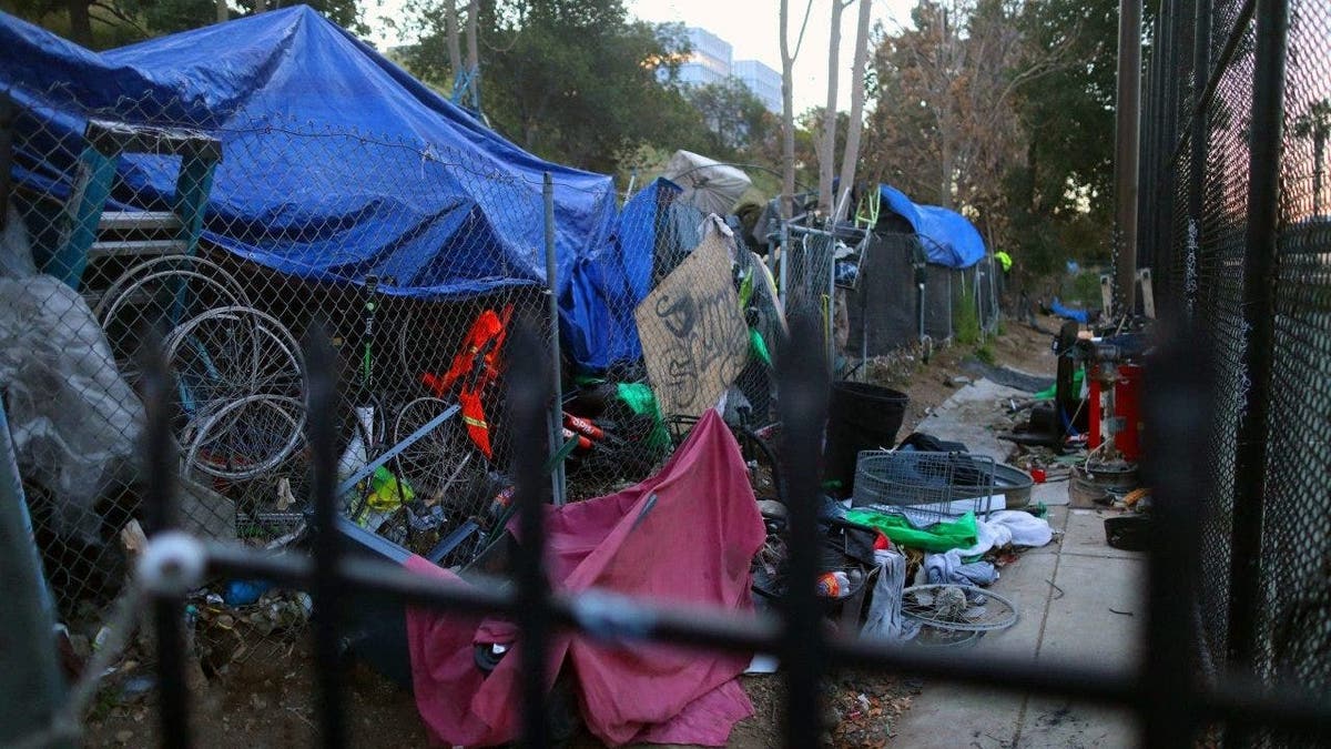 Homeless tent encampment