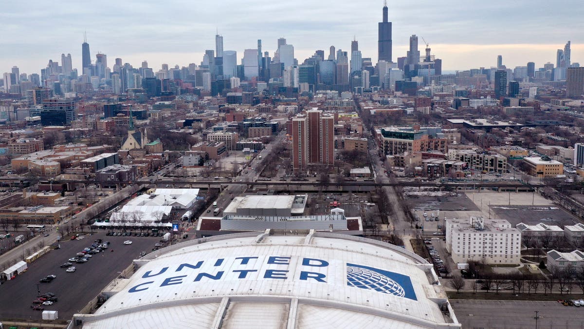 Chicago's United Center seen from above