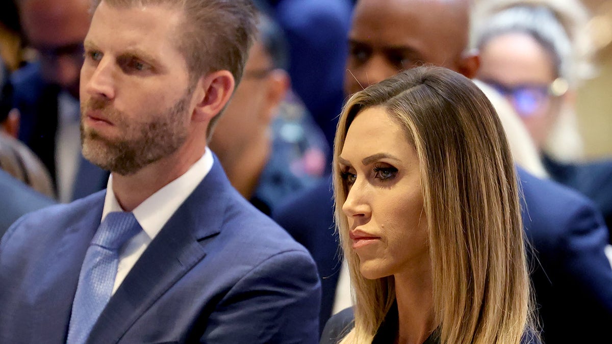 Lara and Eric Trump at the Manhattan courthouse