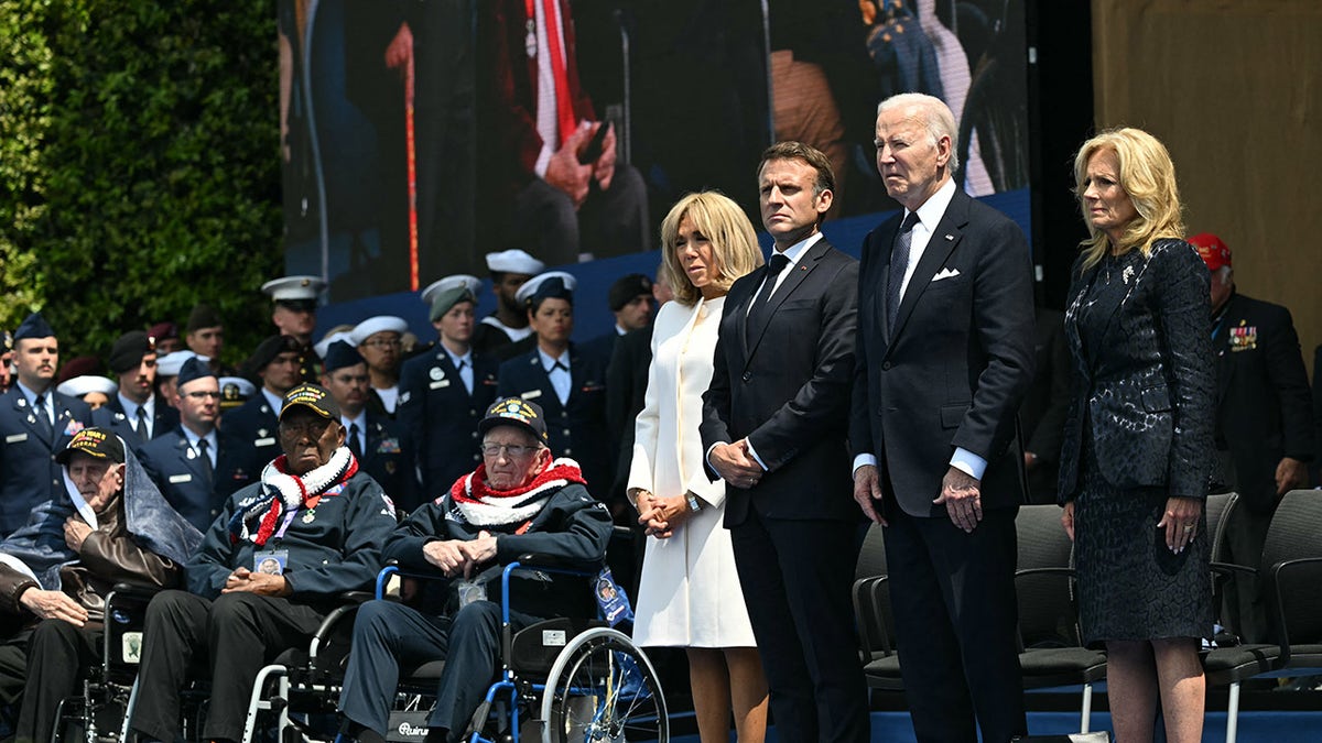 Biden on stage at D-Day memorial
