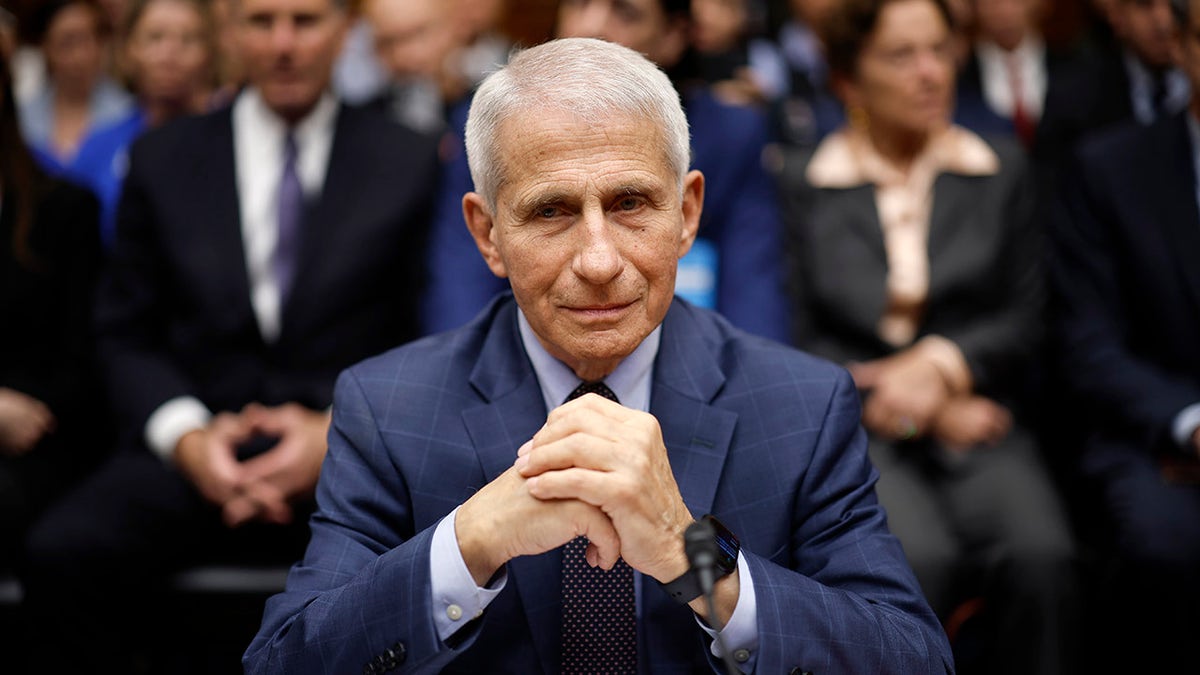 Fauci sits at testimony table