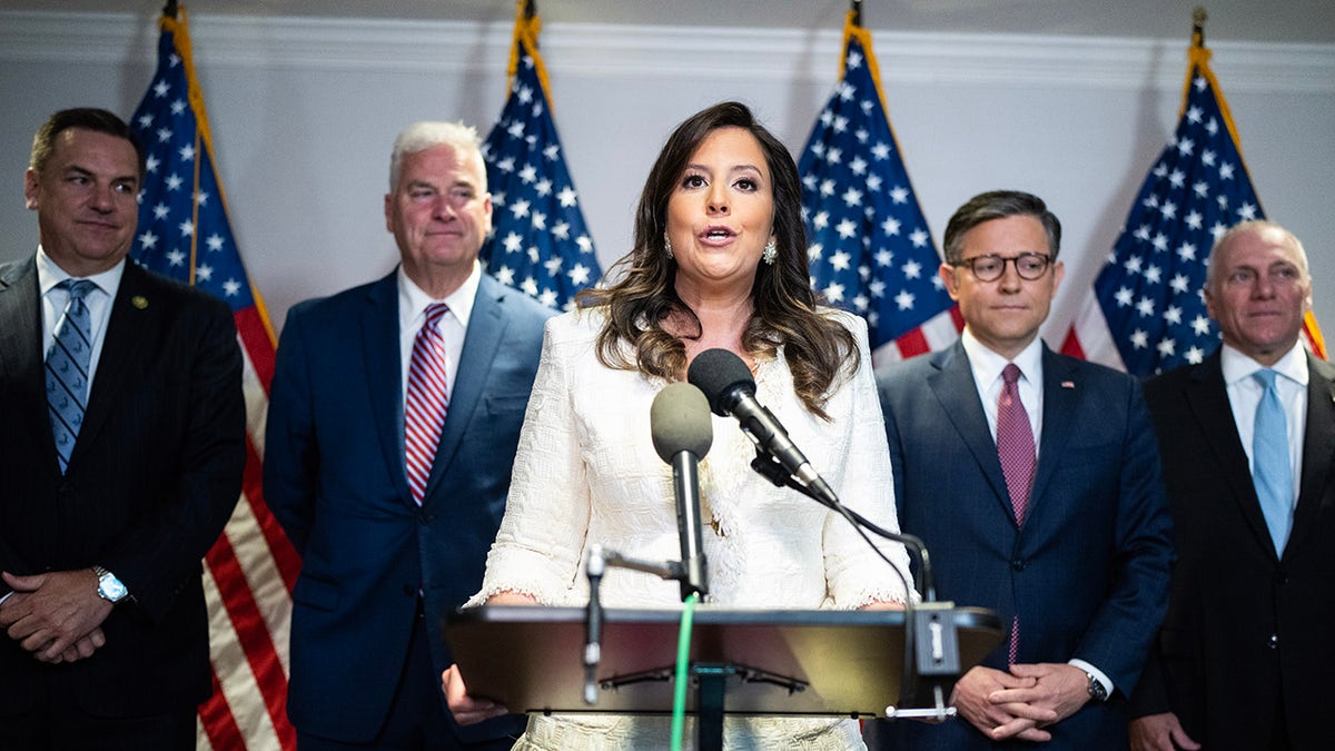 House Republican Conference Chair Elise Stefanik, R-N.Y., speaks during a news conference on June 13, 2024, in Washington, D.C.