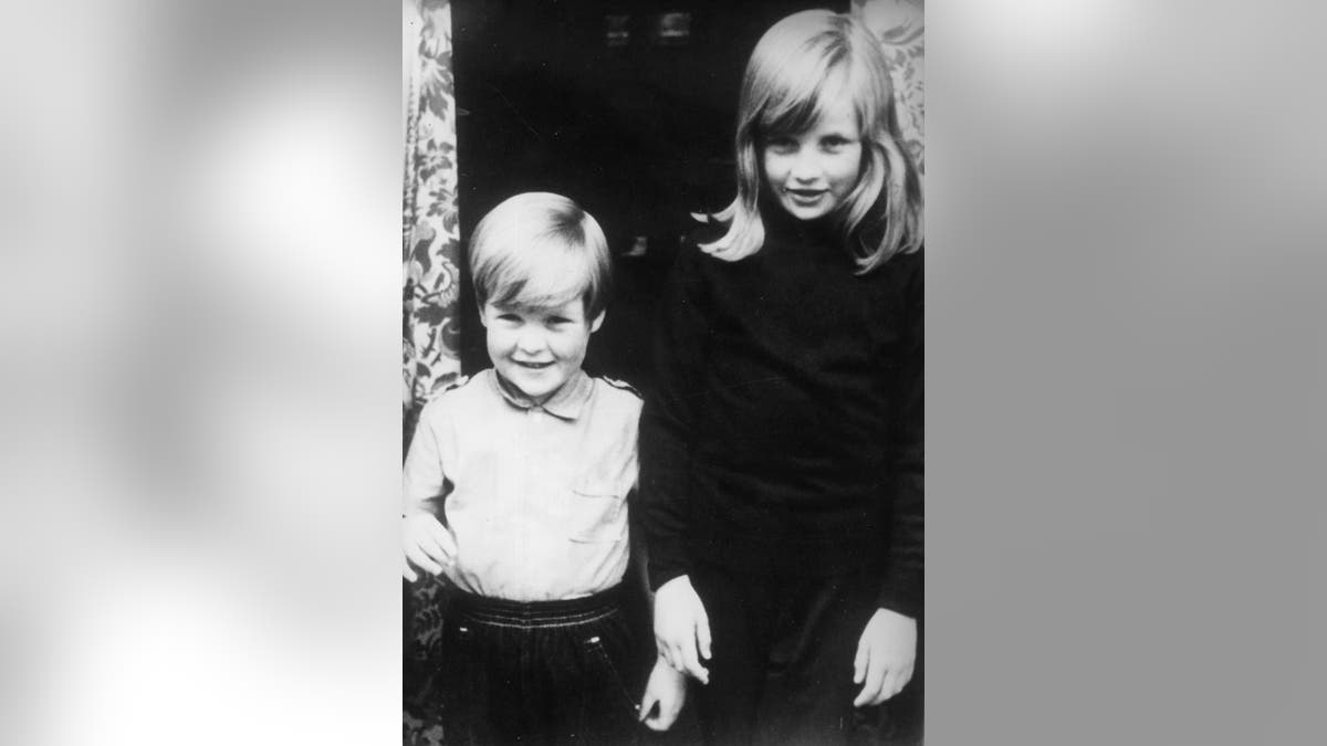 Small black and white photo of Charles Spencer and Princess Diana