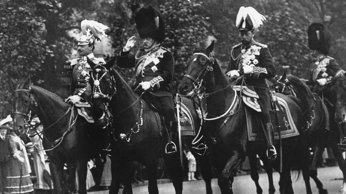 Edward VII riding during Trooping the Colour