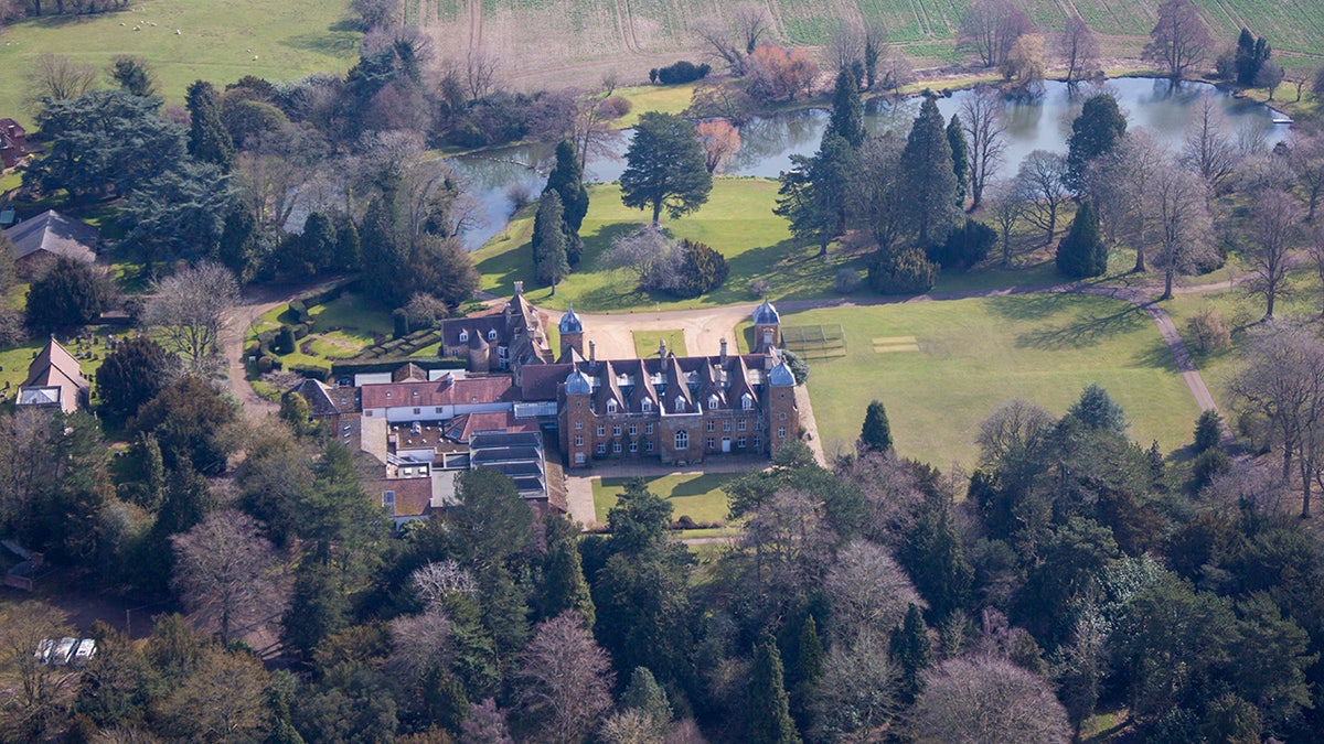 Aerial view of Maidwell Hall
