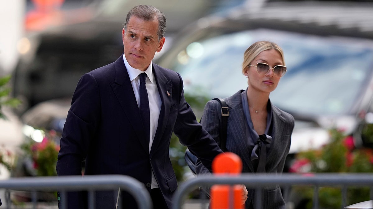 Hunter Biden and his wife, Melissa Cohen Biden, arrives at federal court