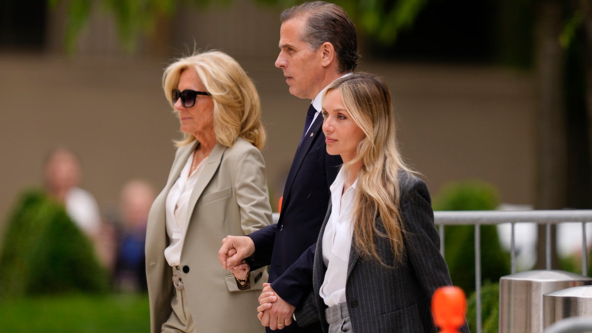 Hunter Biden, Jill Biden and Melissa Cohen Biden depart national  court.