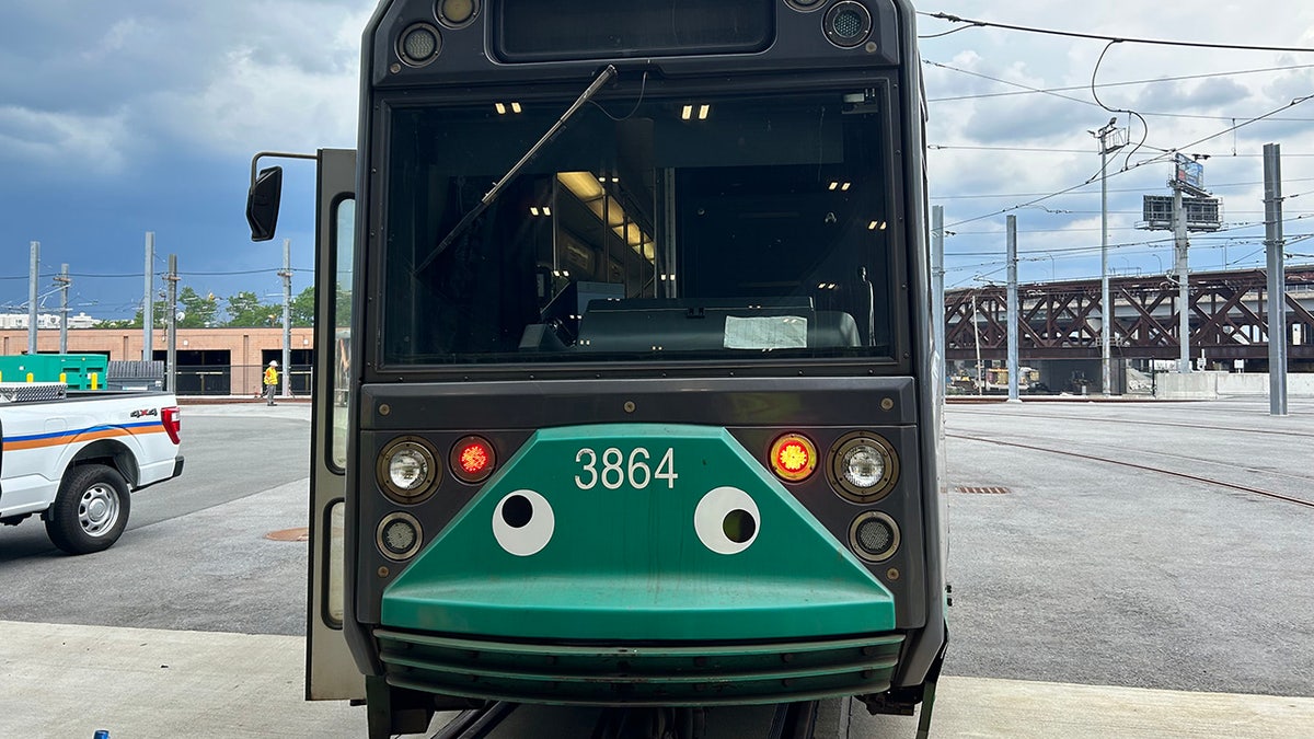train with googly eyes
