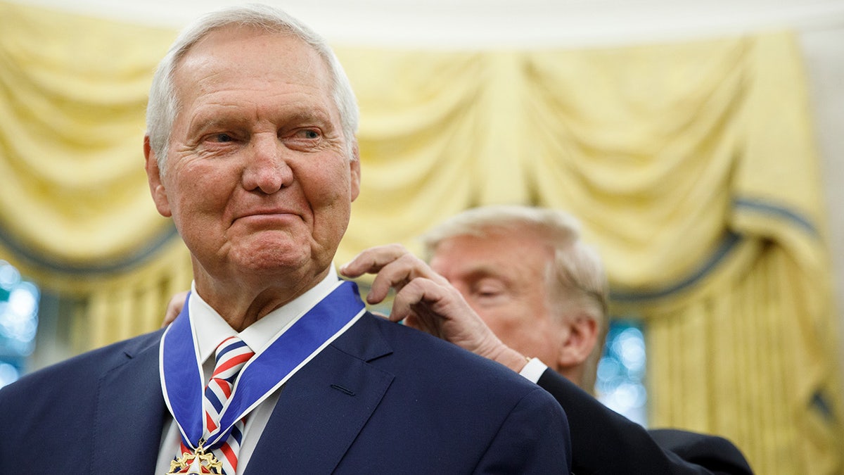 Donald Trump presents the Presidential Medal of Freedom to Jerry West