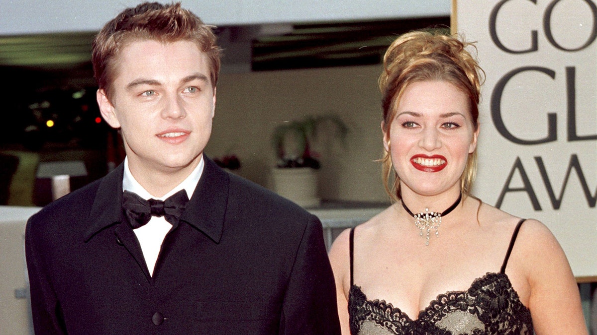 Leonardo DiCaprio and Kate Winslet at the Golden Globes for Titanic