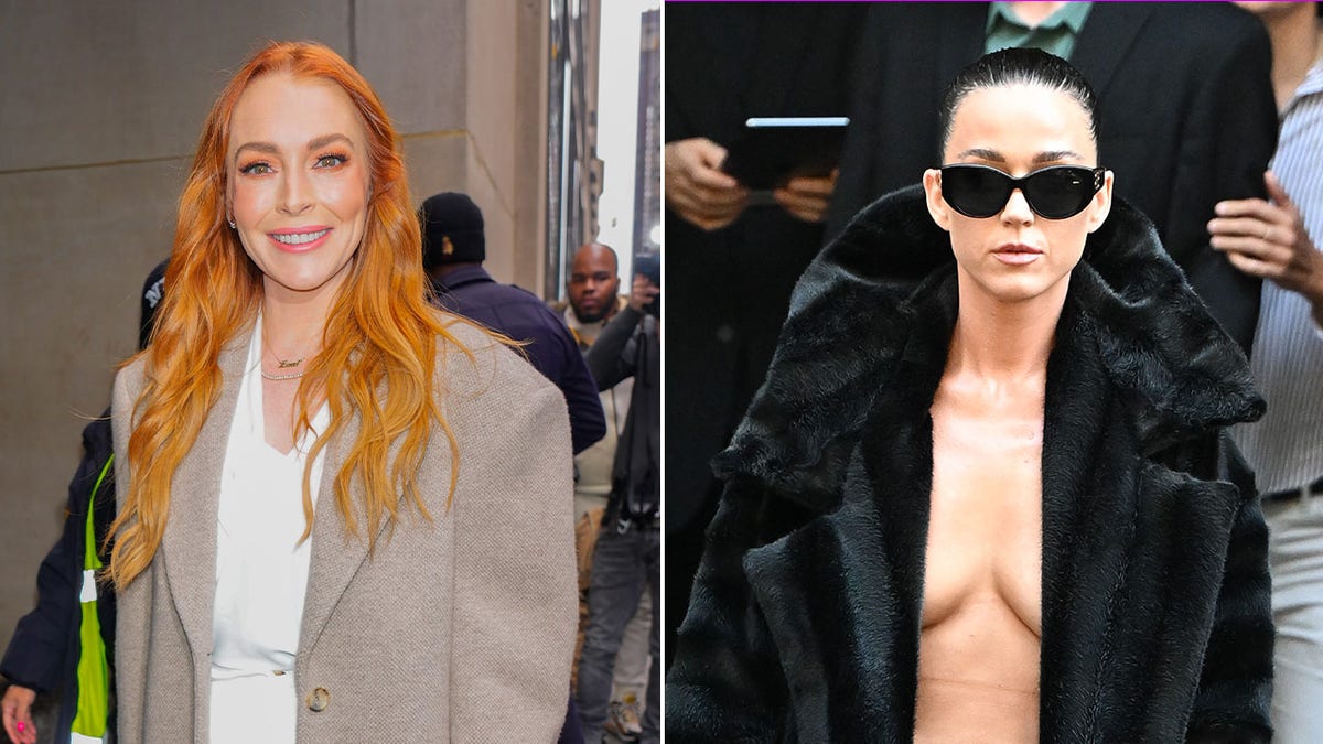 side by side of Lindsay Lohan and Katy Perry