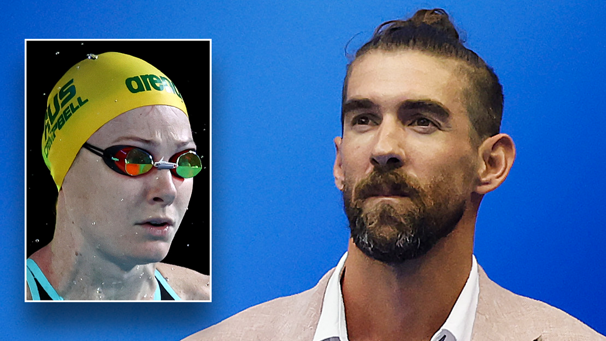 Michael Phelps and Cate Campbell side by side