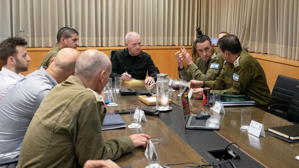 Israeli Minister of Defense Yoav Gallant and advisors