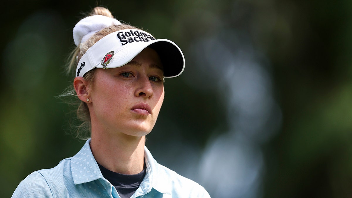 Nelly Korda looks on during a golf event