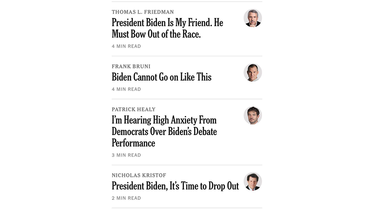 Manchetes dos debates do New York Times