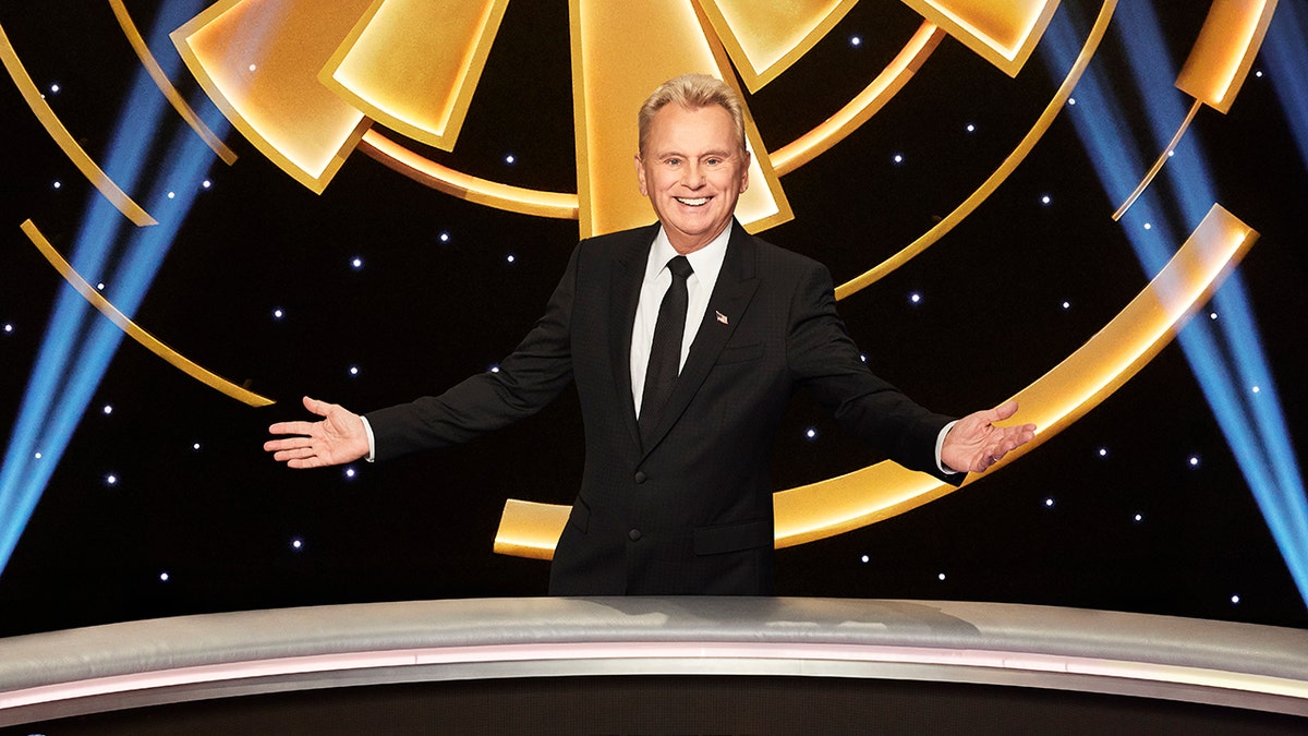 Pat Sajak on the Wheel of Fortune set