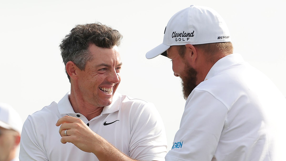 Rory McIlroy laughs