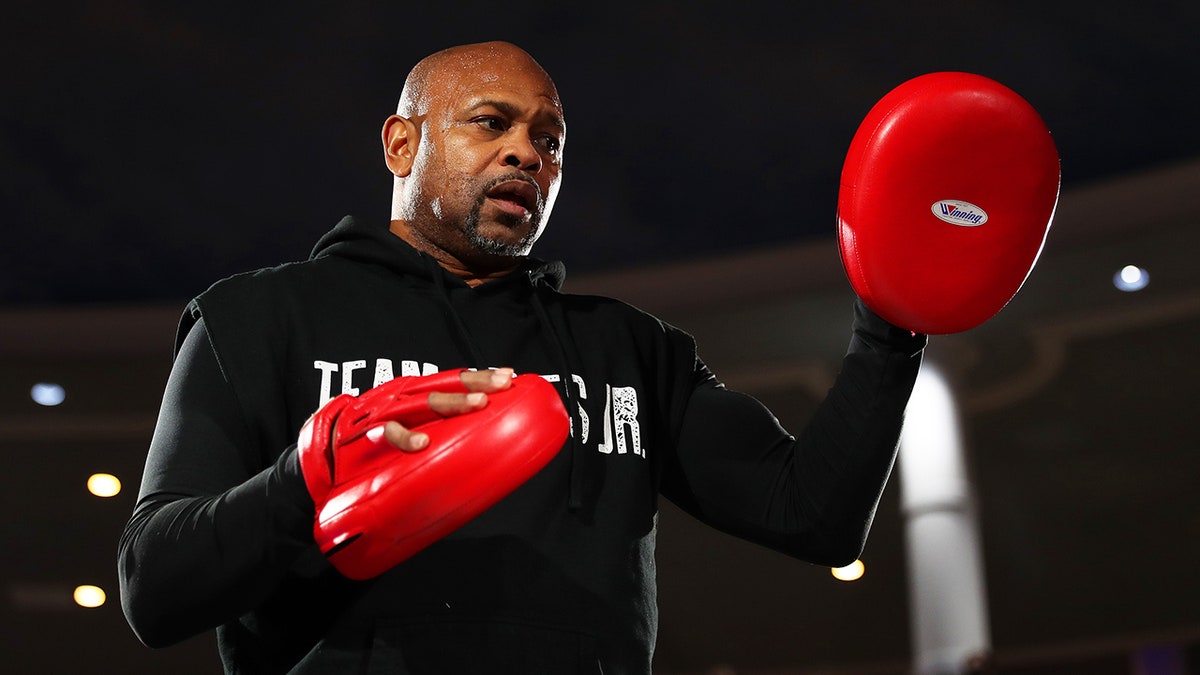 Roy Jones Jr. with boxing gloves