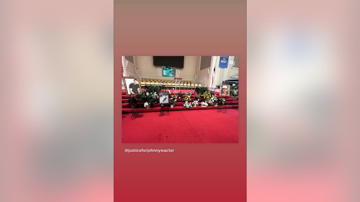 altar at johnny wactors funeral