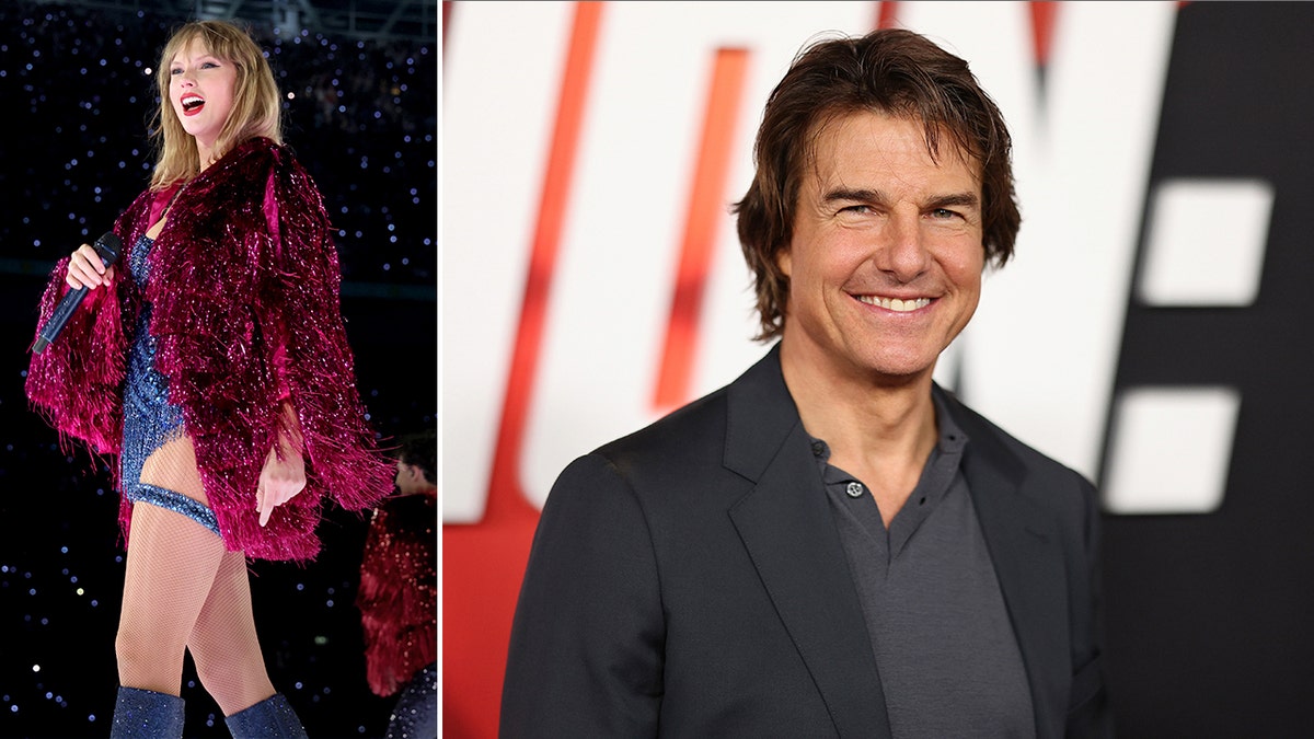 Side by side photos of Taylor Swift and Tom cruise