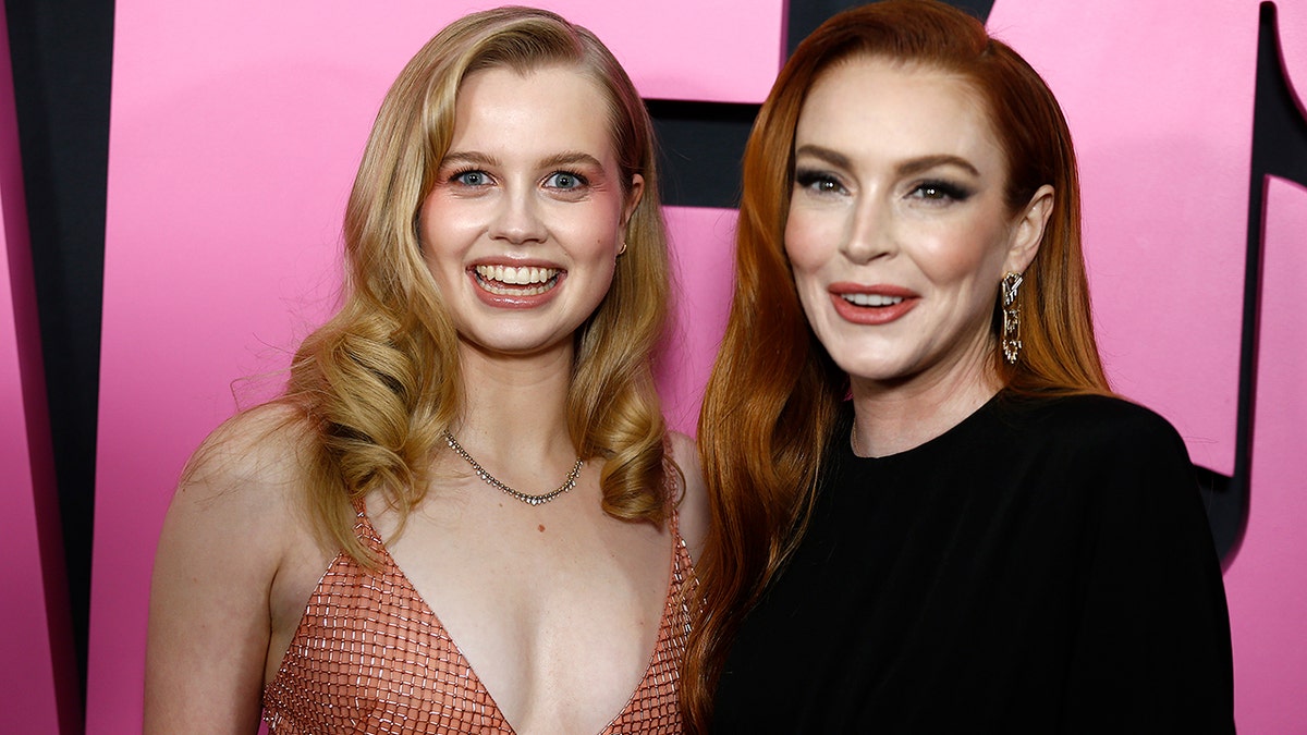 Angourie Rice and Lindsay Lohan at "Mean Girls" premiere