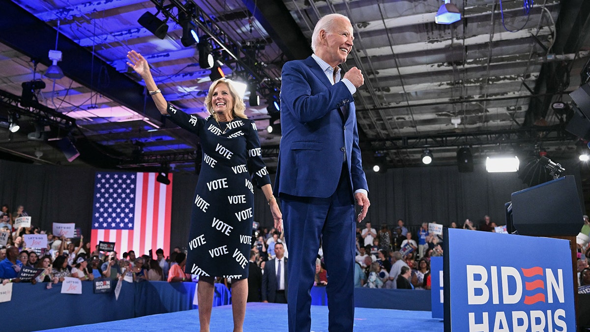 President Biden and archetypal  woman  Jill Biden successful  Raleigh, NC