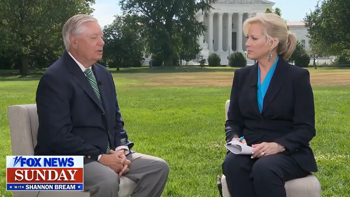 Graham and Shannon Bream interview outside 