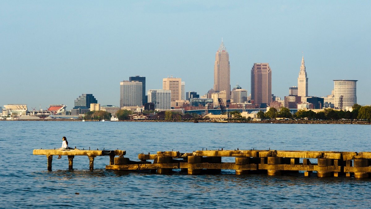 Cleveland skyline from Lake Erie