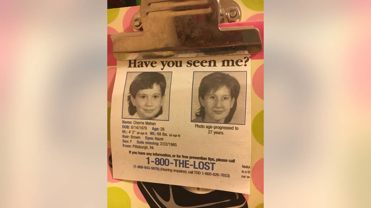 A member of a Facebook group dedicated to Cherri Mahan, who went missing in 1985, said he kept this poster since she seemingly vanished. 