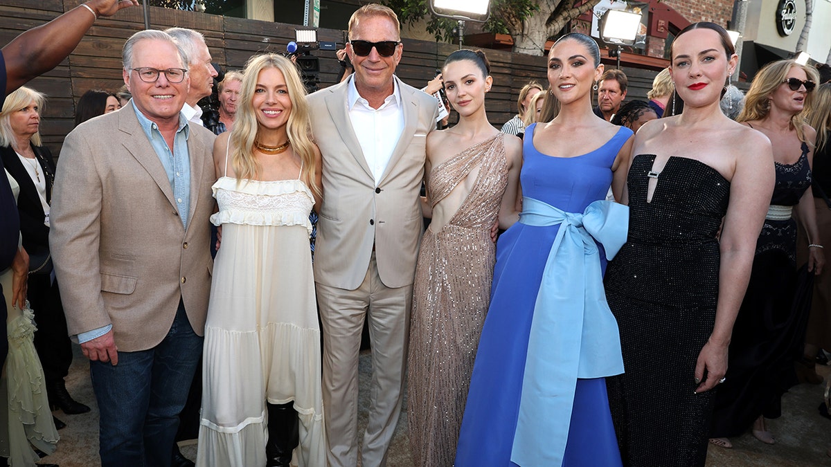 Kevin Costner, Sienna Miller, Ella Hunt, Jenna Malone and Isabelle Fuhrman at the premiere of "Horizon: An American Saga."