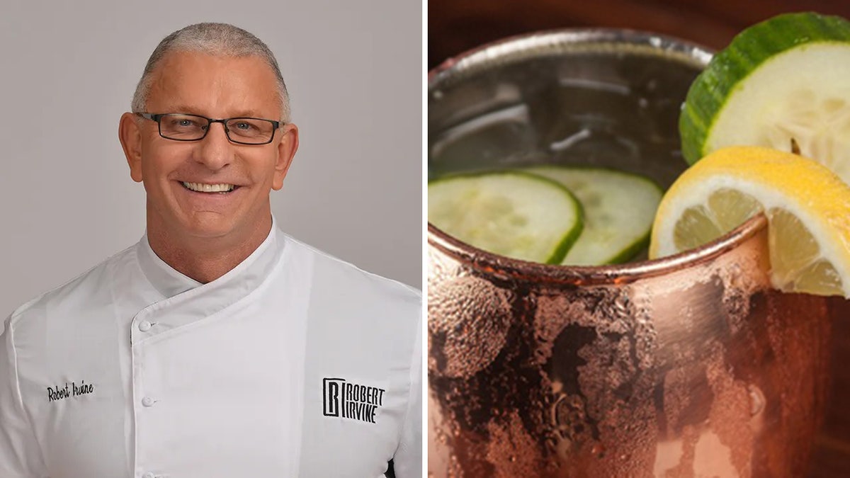 Chef Irvine and mule cocktail