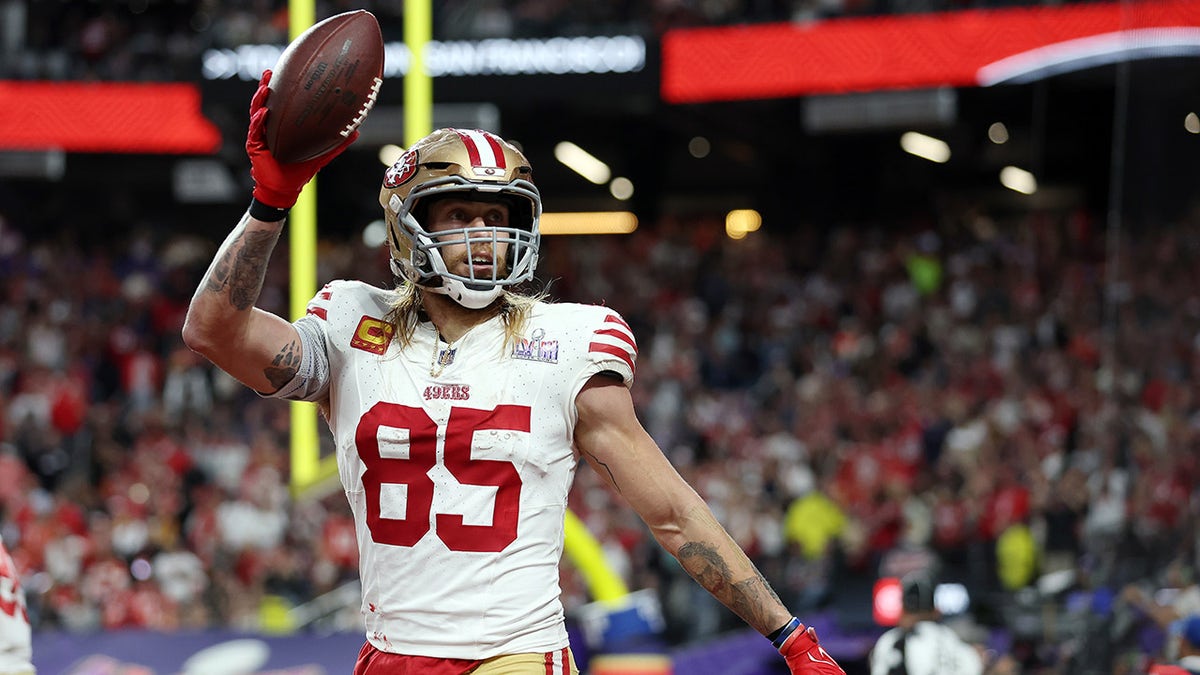 George Kittle of the San Francisco 49ers celebrates