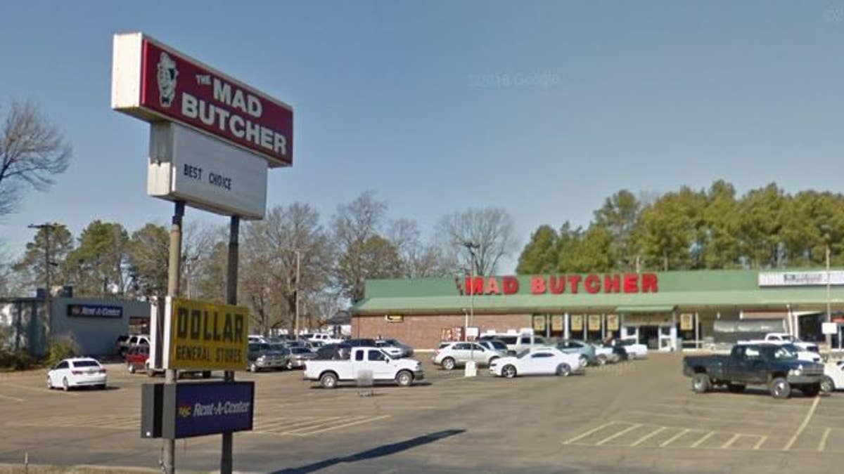 The Mad Butcher grocery store in Fordyce, Ark., the scene of a shooting on Friday.