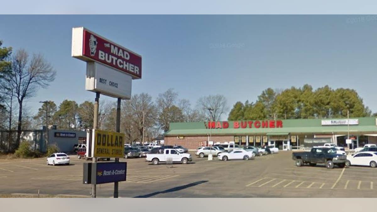 The Mad Butcher grocery store in Fordyce, Ark., the scene of a shooting on Friday.