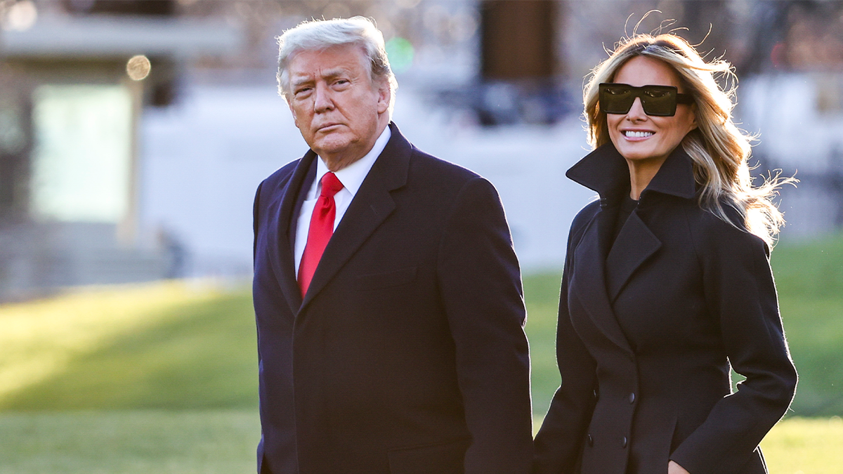 then-President Trump with wife Melania in Dec. 2020 photo