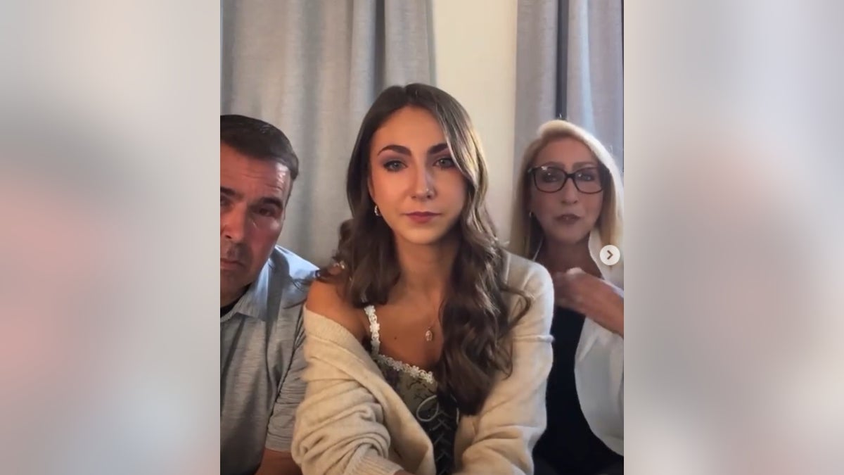 Melanie Wilking (center) is flanked by her parents in a 2022 Instagram live video who are desperate to get Miranda Wilking's attention to come home.