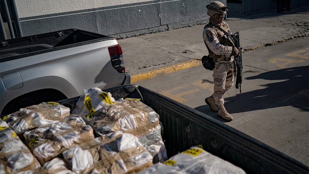Hundreds of pounds of fentanyl and meth seized near Ensenada in October arrive for officials from Mexicos attorney generals office to be unloaded at their headquarter in Tijuana, Mexico, Tuesday, October 18, 2022.