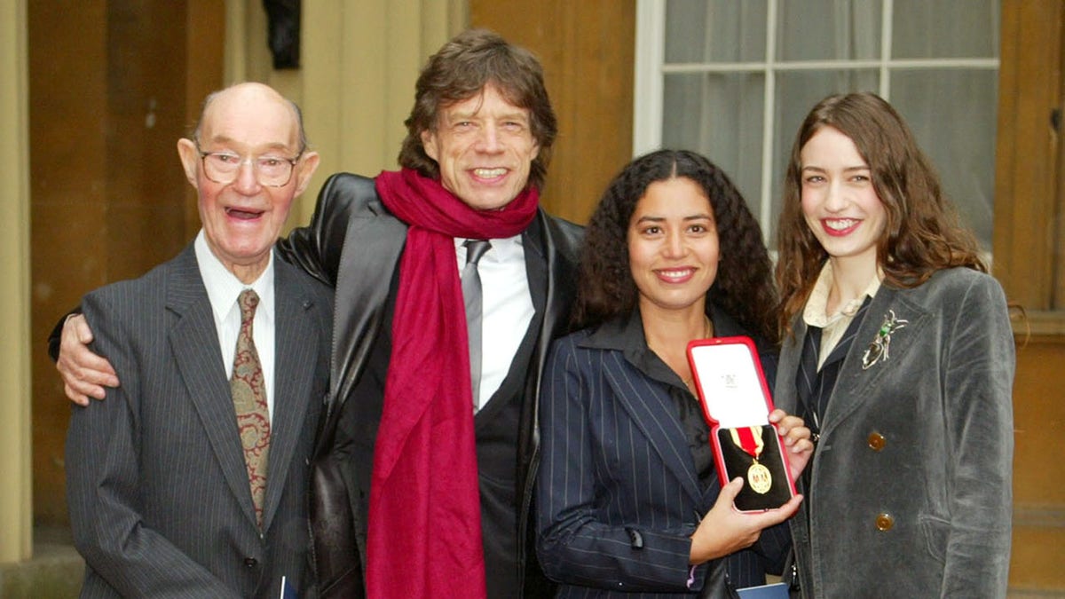 Mick Jagger with his father