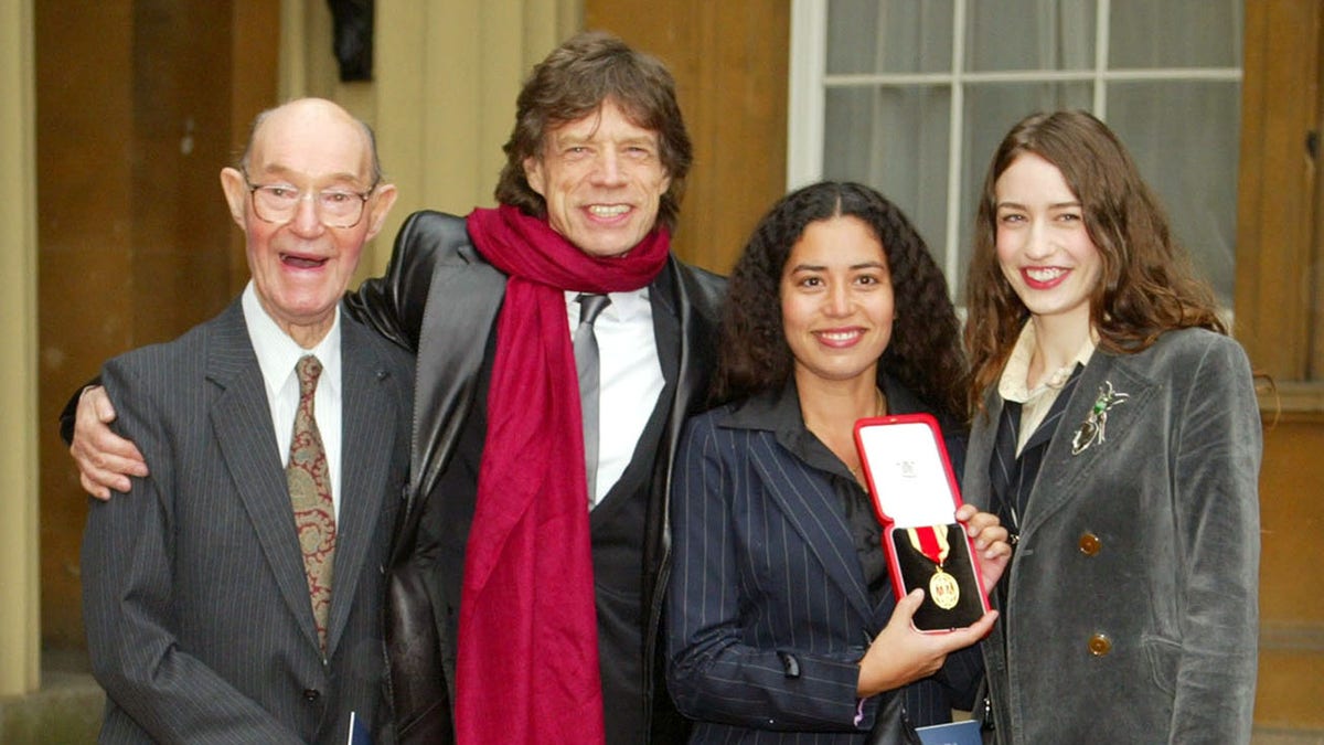 Mick Jagger with his father