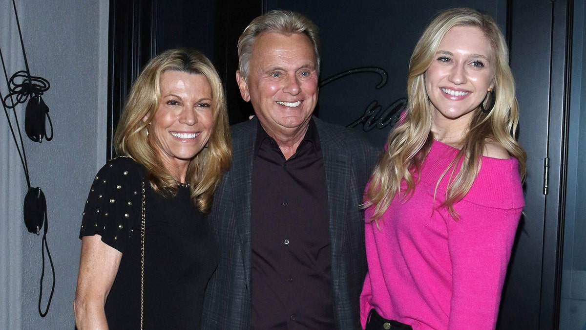 Pat Sajak with Vanna White and his daughter Maggie Sajak.
