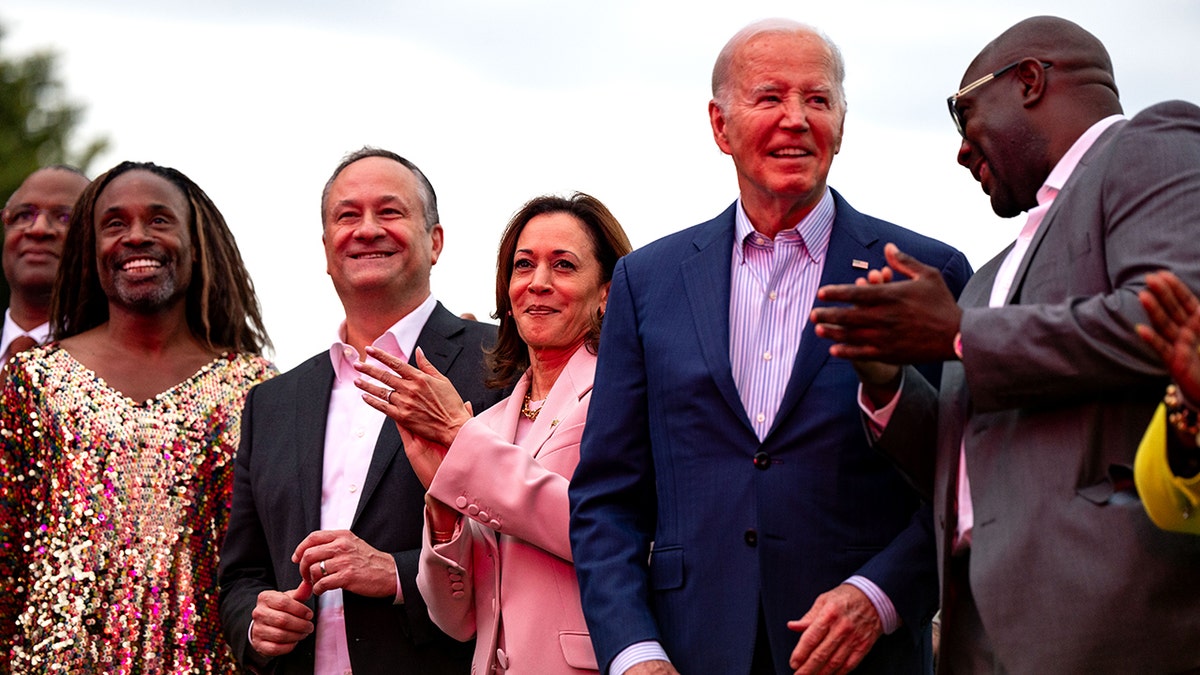 President Biden at White House Juneteenth celebration with actor Billy Porter, Vice President Kamala Harris, her husband, Doug Emhoff and Philonise Floyd