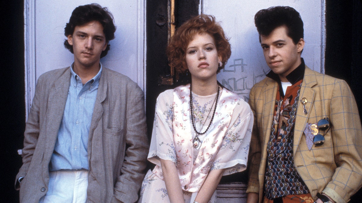 Andrew McCarthy, Molly Ringwald and Jon Cryer as their characters in "Pretty in Pink"