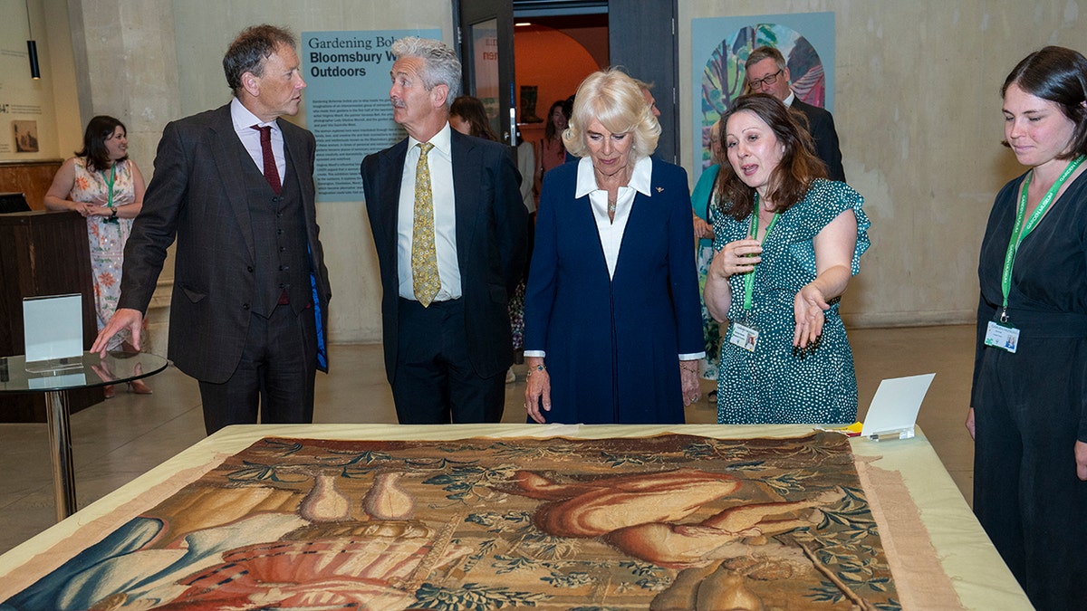 Her Majesty Queen Camilla checks out artwork at museum
