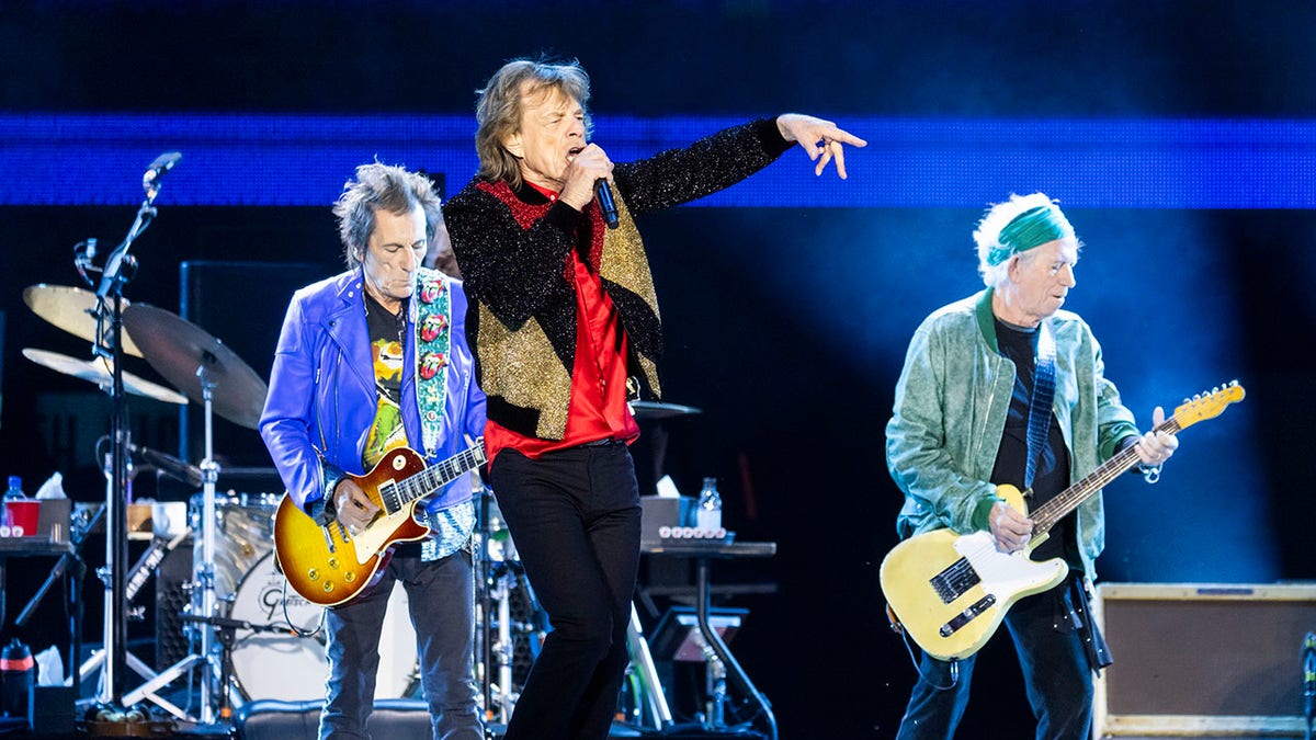 Mick Jagger singing with the Rolling Stones